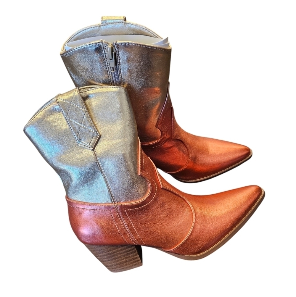 Coconuts by Matisse Bambi Gold Ombre Western Cowgirl Boots NEW
